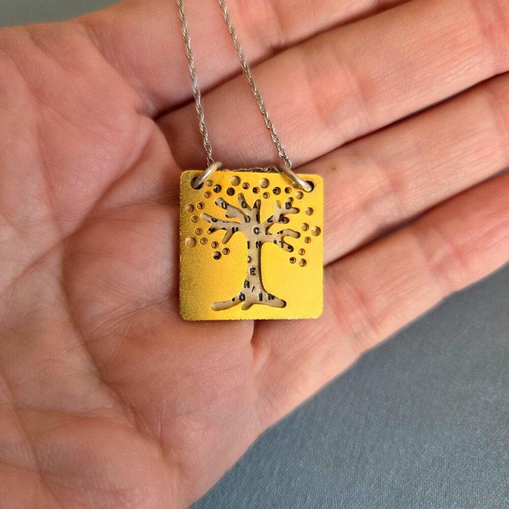 Kathy Bransfield Goethe Tree of Life pendant silver 925 and gold plated brass. - Picture 4 of 5